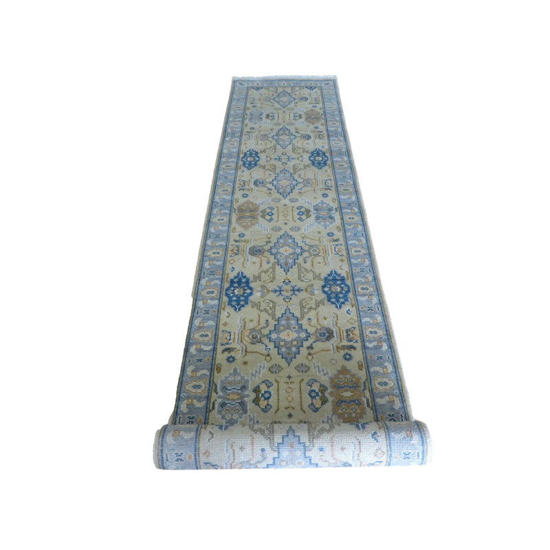Tapis rectangulaire en laine de conception unique 3 pi x 16 pi Elyze