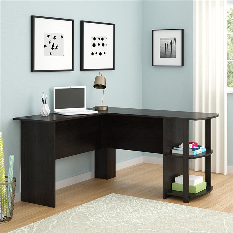Ridgemoor L-Shaped Computer Desk, Black