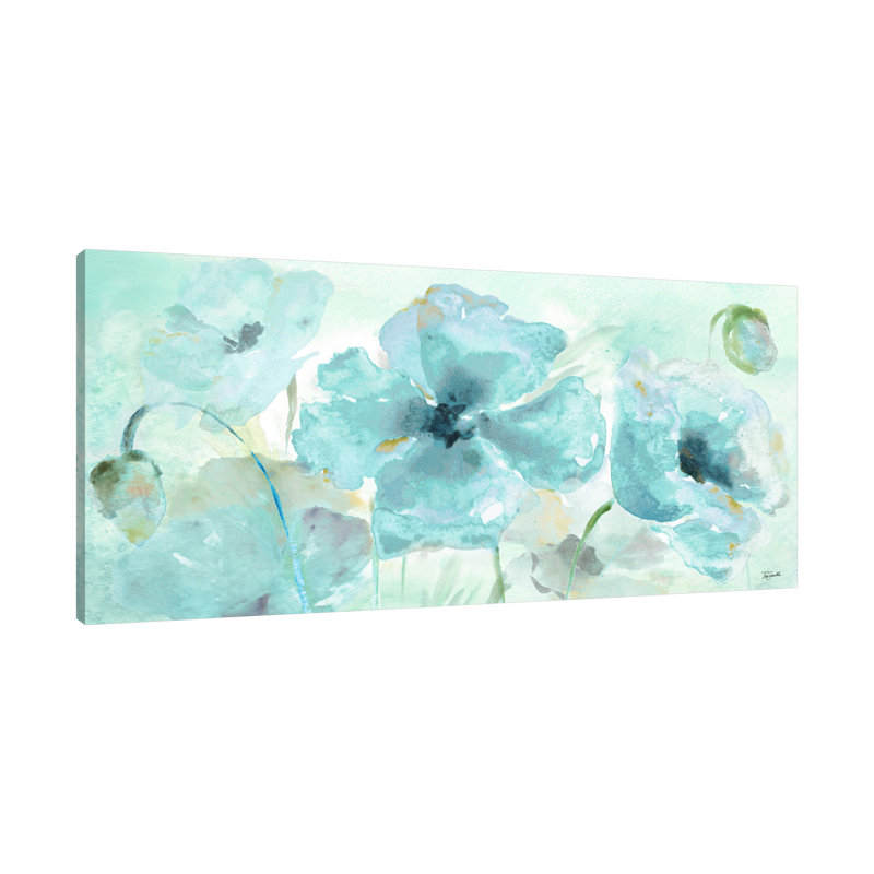 « aquarelle blue », reproduction d’art sur toile tendue, H 30 po x l 60 po