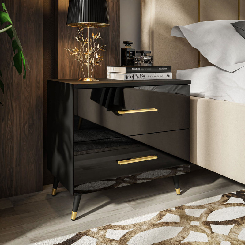 Wyandotte 55cm W Manufactured Wood Bedside Table