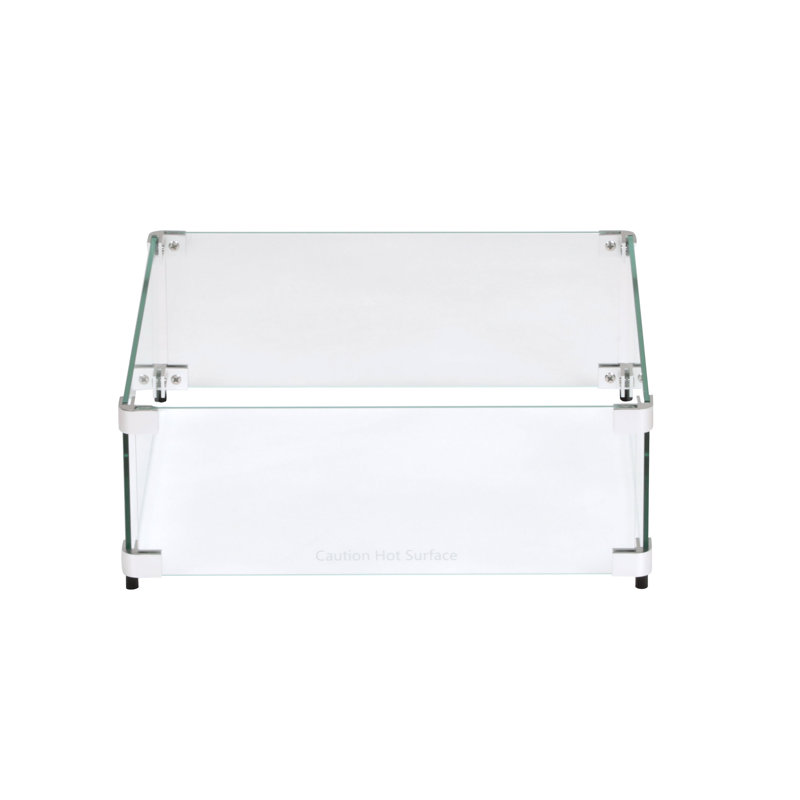 Square Fire Pit Wind Guard, 6" H x 17.5" W x  17.5" D