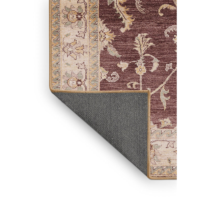 Tapis oriental rouge / vert Bartev, Rectangle 5 pi x 7 pi