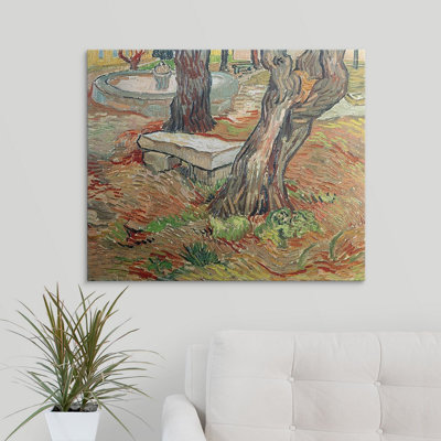 «The Bench at Saint Remy, 1889» par Vincent Van Gogh, reproduction d'art