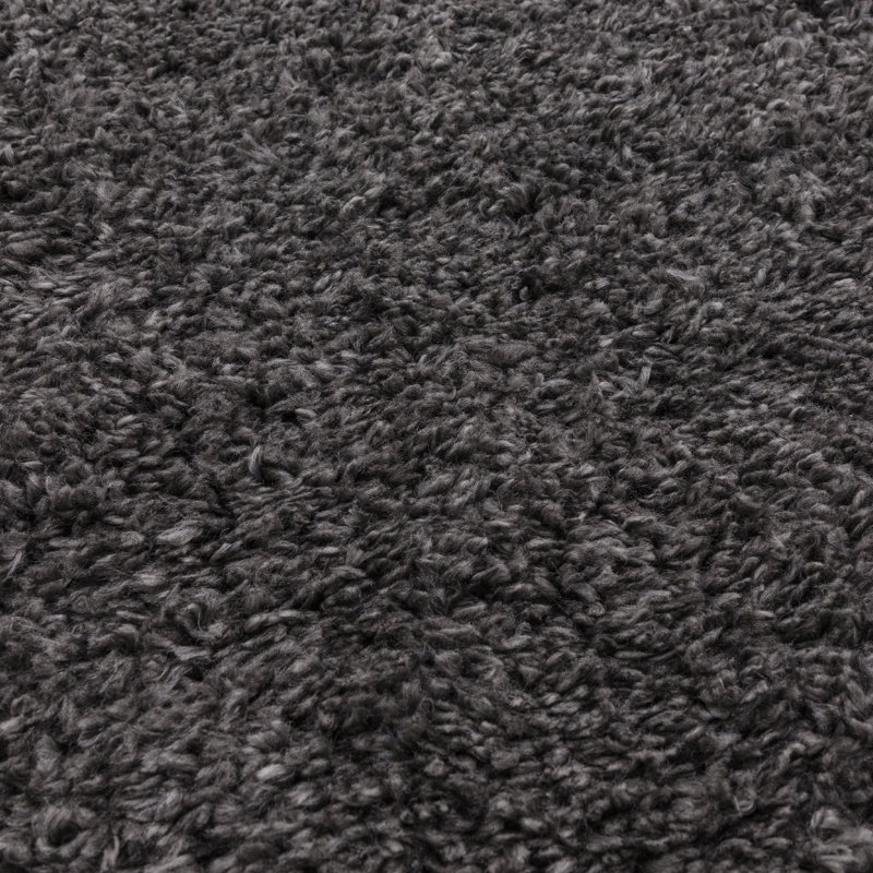 Cosy Soft Shaggy Black Rug, Rectangle 200 x 290cm