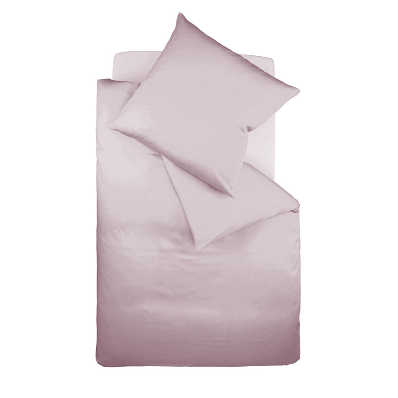 Cotton Solid Colour Duvet Cover Set with Pillow Shams Included, 135 x 200 cm + 80 x 80 cm, Pink