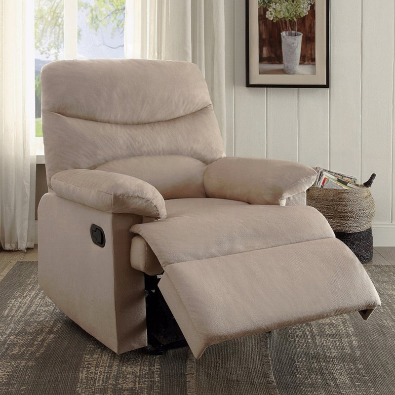 Fauteuil inclinable brun clair avec accoudoirs coussinés