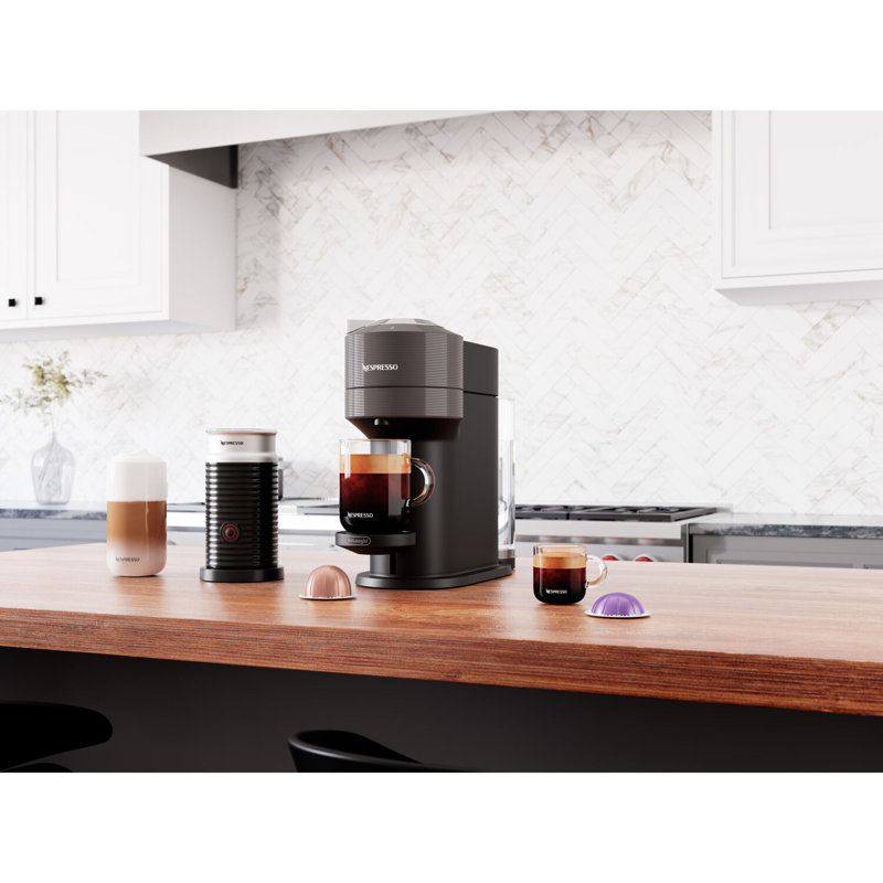 Nespresso Vertuo NEXT Coffee and Espresso Machine by De'Longhi with Aeroccino Milk Frother, Chrome