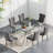 Darlene 60" Glass Dining Table Set Modern Dining Room Table Set  X-Shape Pedestal Glass Table with Dining Chairs, Dining Set for Dining Living Room-114316185-114316189-123467531