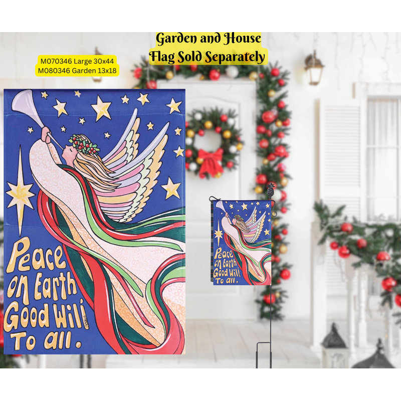 Drapeau de maison, ange, paix sur terre, bonne volonté