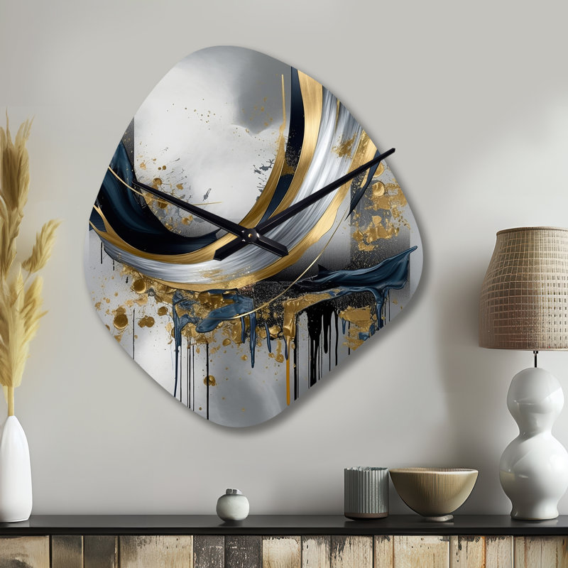Horloge murale en forme de marbre, formes abstraites, forme unique et horloge murale, Petit