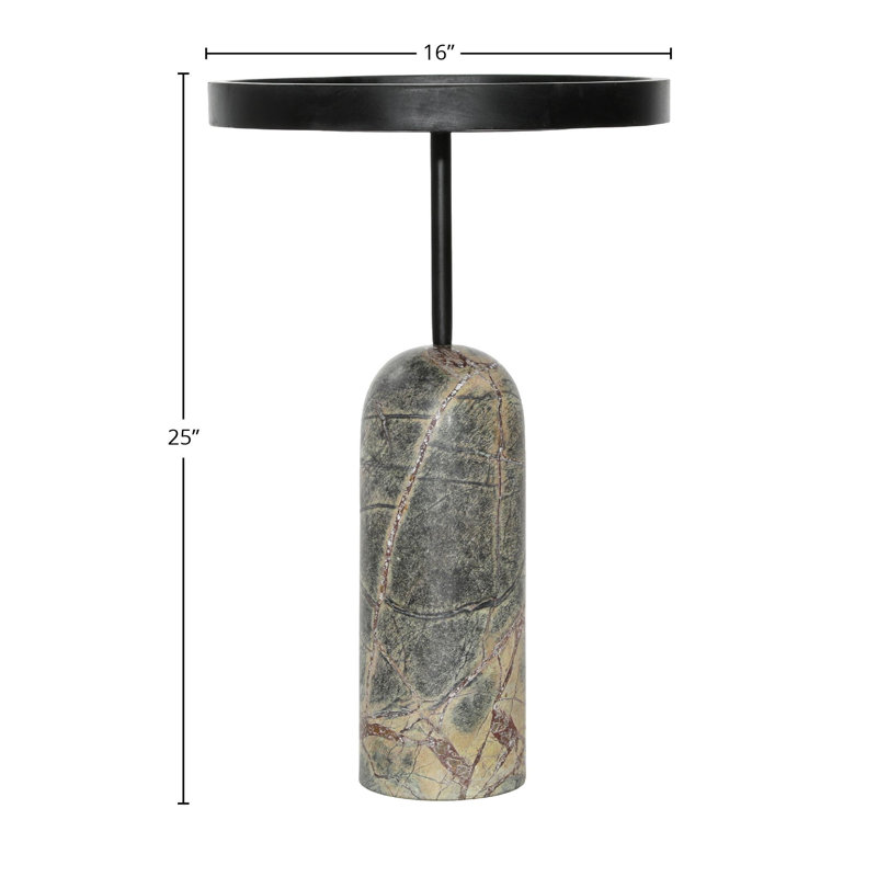 Saul Wood End Table, Green