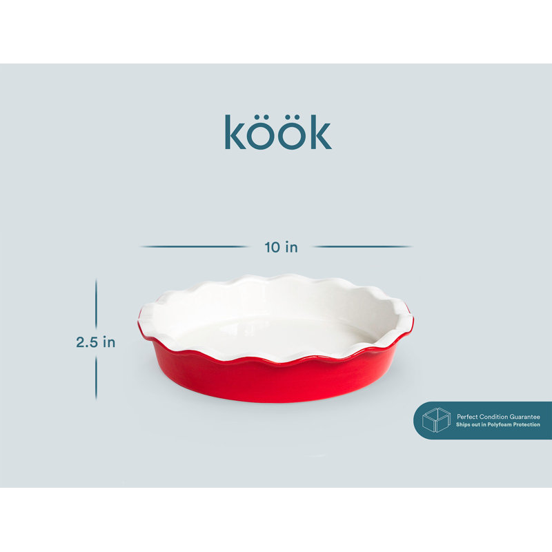 Kook Nonstick Ceramic Pie Pan, Cherry