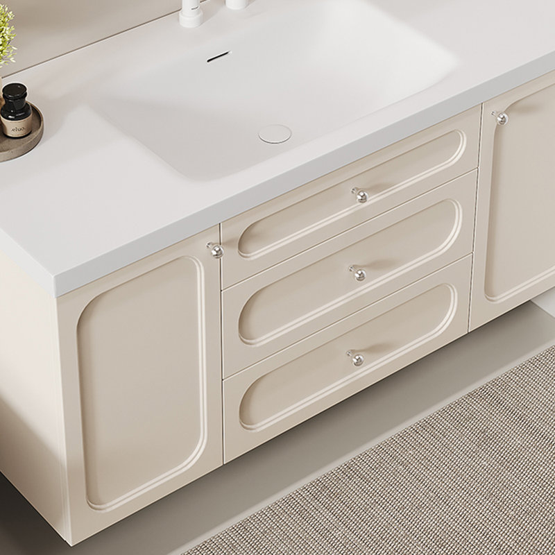 Nordic style simple bathroom cabinet, 19.7" H x 47.2" W x 21.7" D, Beige