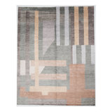 Handmade Cotton and Wool Abstract Area Rug