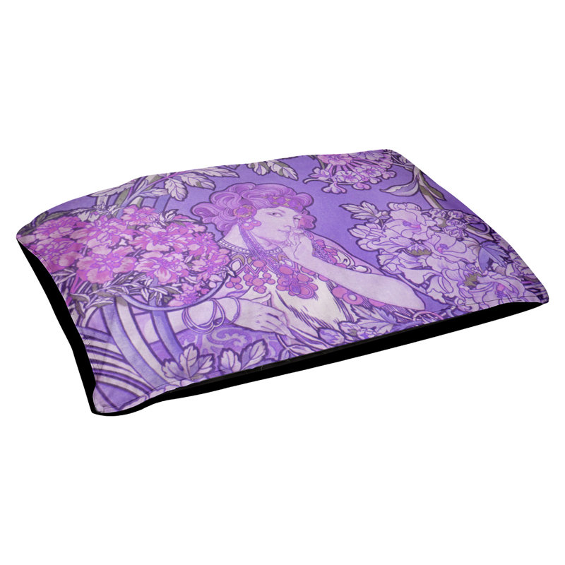 Oreiller de chien déverseurs de fleurs/classique, Petit (l 29,5 po x P 9,5 po x H 19,5 po), Mauve / Rose