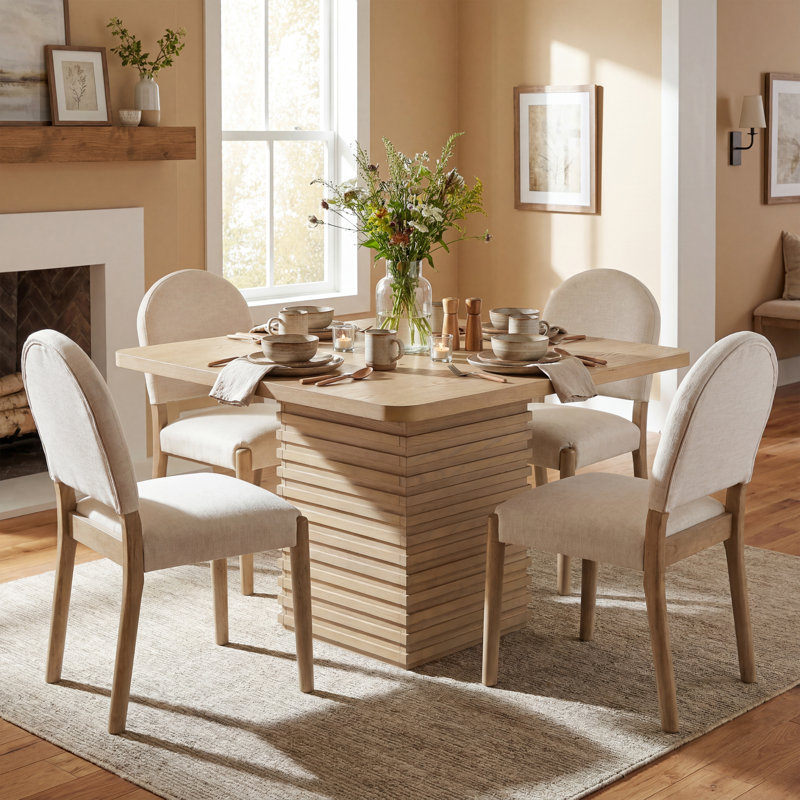 Ellis Dining Set, Frêne clair, Beige / frêne clair