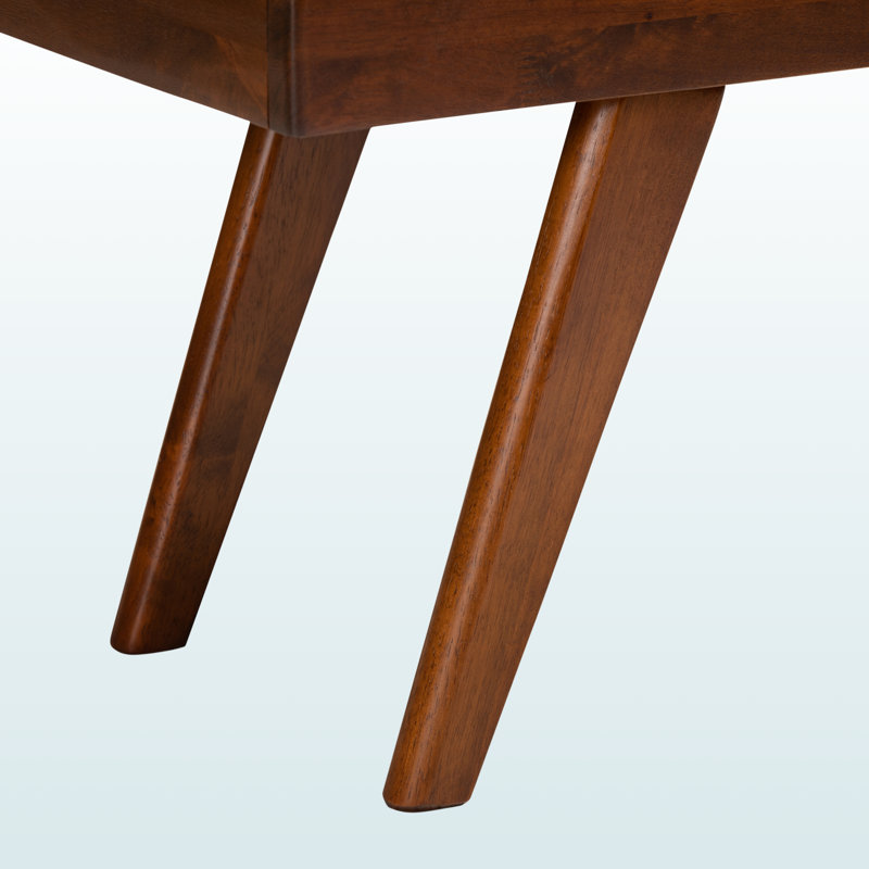 Banc de salle à manger rembourré en bois gris moyen Ismail, H 17,46 po x l 41,06 po x P 15,18 po Ismail