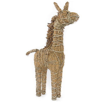 Figurine giraffe regal en rotin Dinesh
