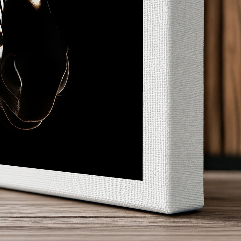 Zebra Profile Minimalist - Print, 30x20 - 76.2 x 50.8 cm, White Border