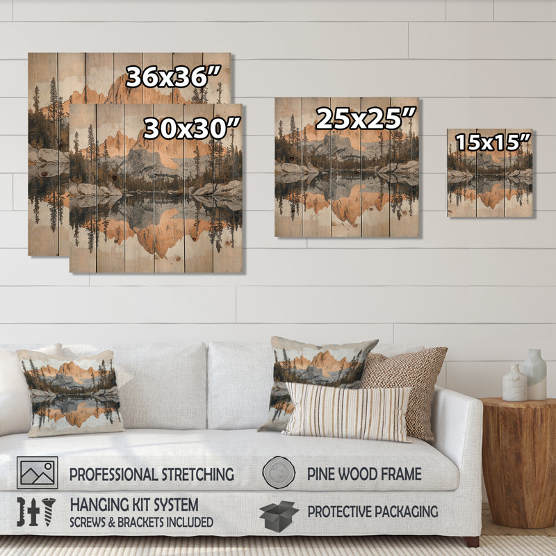 Décoration murale montagnes montagnes, H 15 po x l 15 po x P 0,78 po