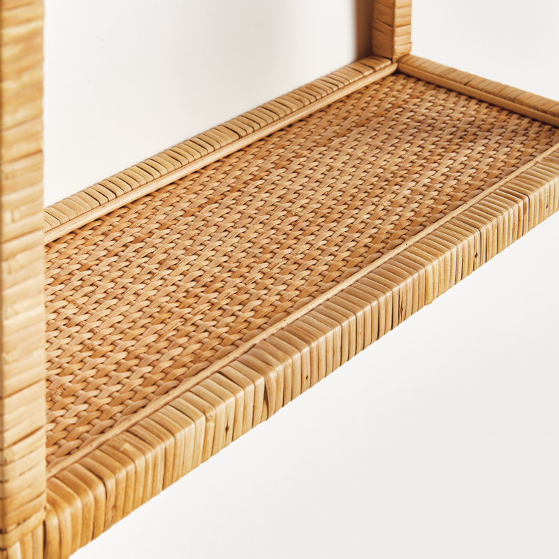 New 3 Piece Rattan Bracket Shelf