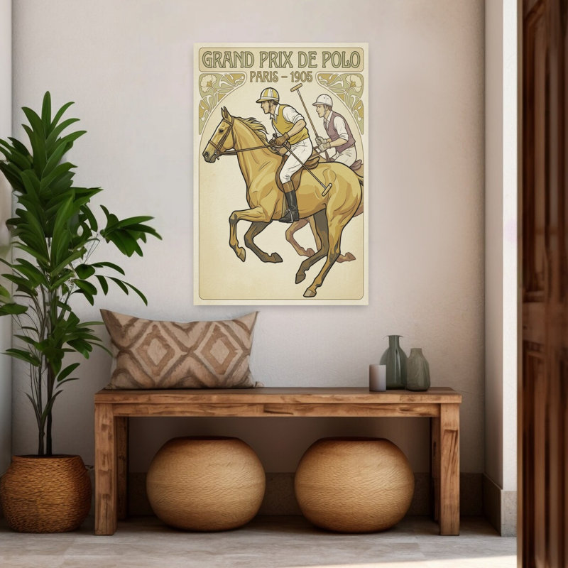 «Paris 1905 Polo Match Classic Elegant Retro Horse», art mural