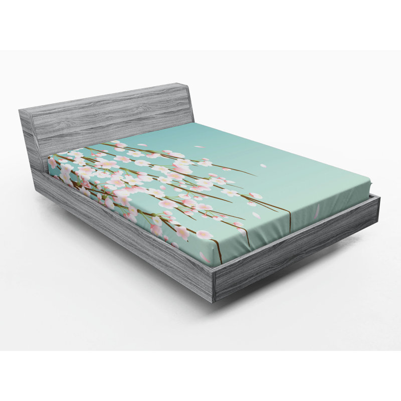 Microfiber Floral Fitted Sheet, Full Fitted Sheet
