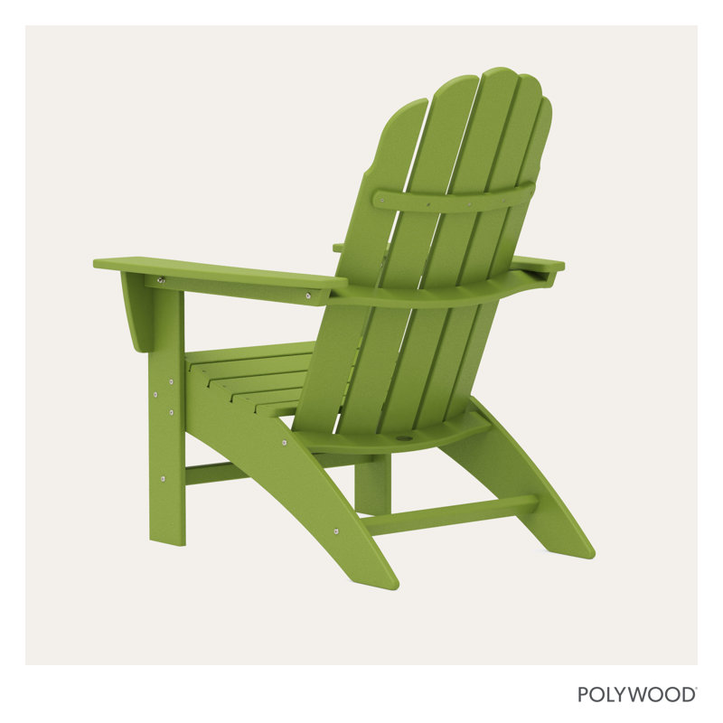 POLYWOOD Vineyard Curveback Resin Adirondack Chair, Lime