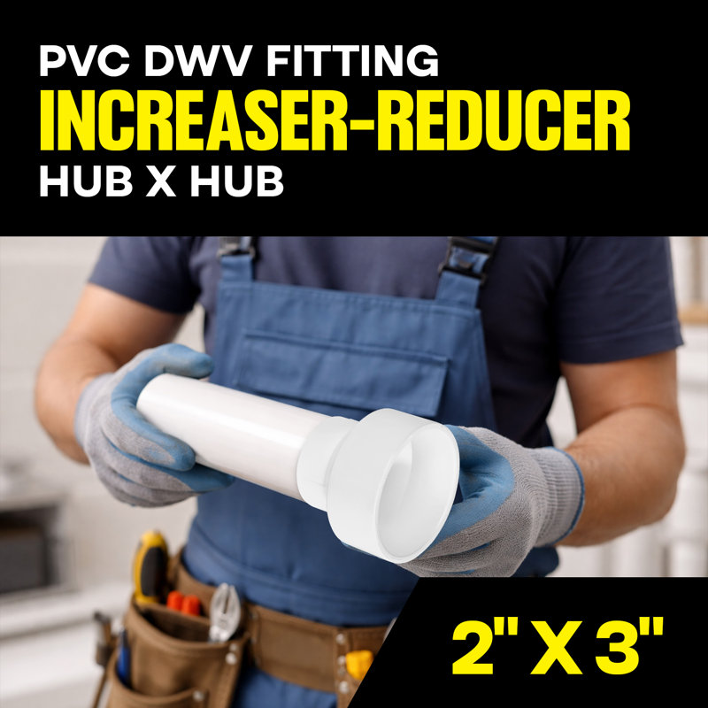 3 po x 2 po Accouplement réducteur-réducteur en PVC blanc, système de drainage Hub x Hub, systèmes d'évacuation et d'évacuation (paquet de 20)