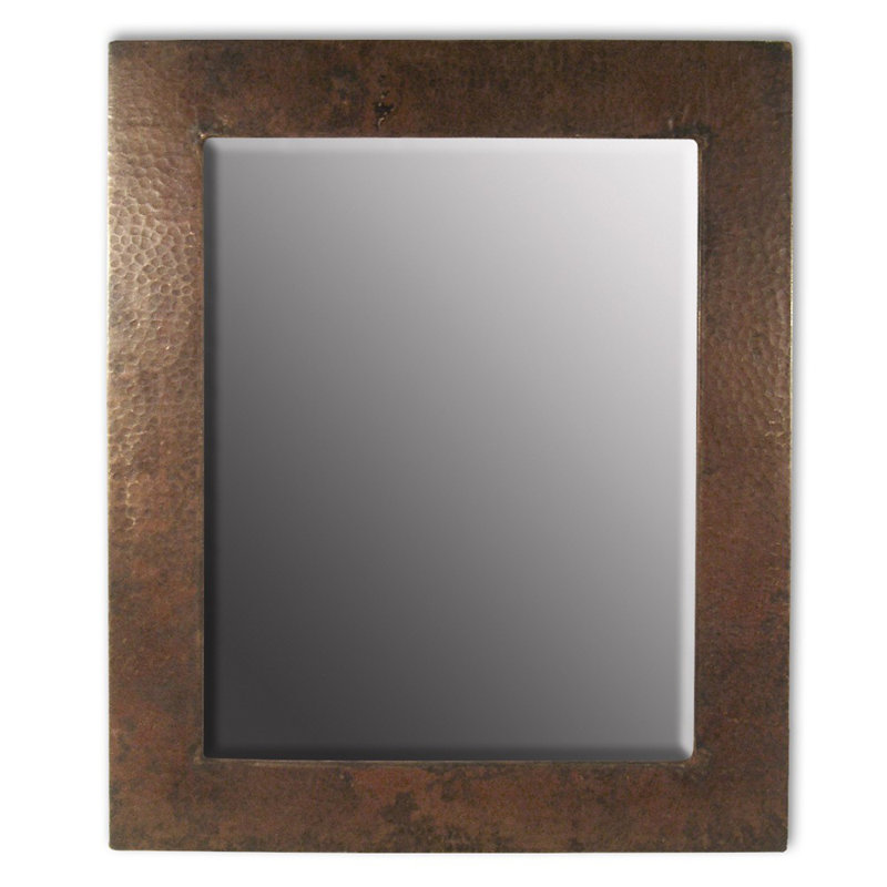 Sedona Rustic Beveled Bathroom Mirror, 36" H x 30" W