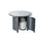 Hartwick 34" Round Gas Fire Pit Chat Table With Clear Glass Fire Beads