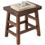 Tabouret court en bois d'acacia massif Durango, 20 po, naturel-628217345-621266854