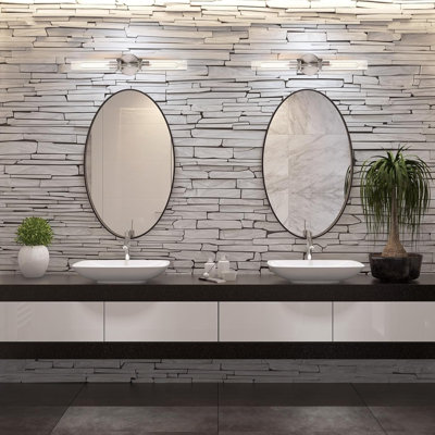 Applique murale moderne à deux lumières avec texture moletée et abat-jour en verre transparent pour salle de bain, salon et chambre à coucher