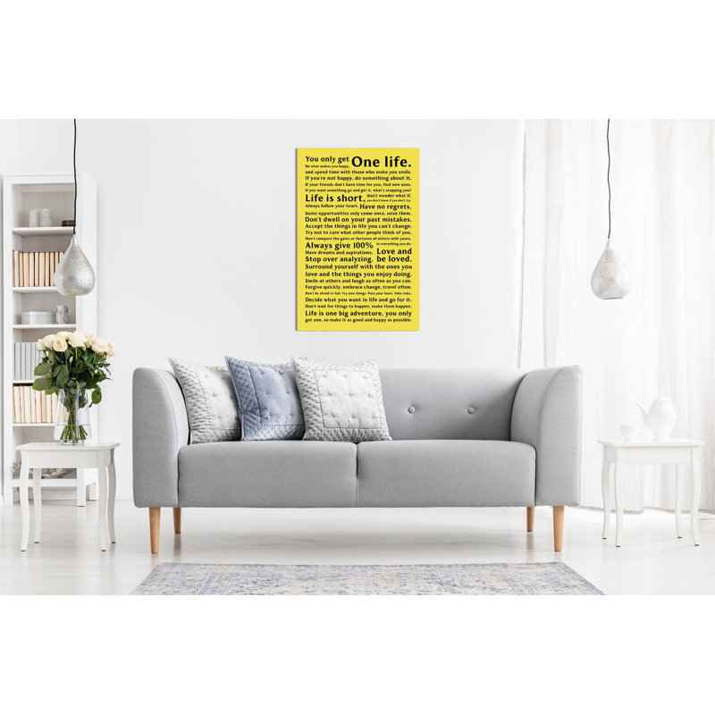Life Manifesto Quote - Wrapped Canvas Print, 76cm H x 51cm W