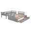Lit simple superposé au dessus d'un lit double avec rangement - Gris-315004389