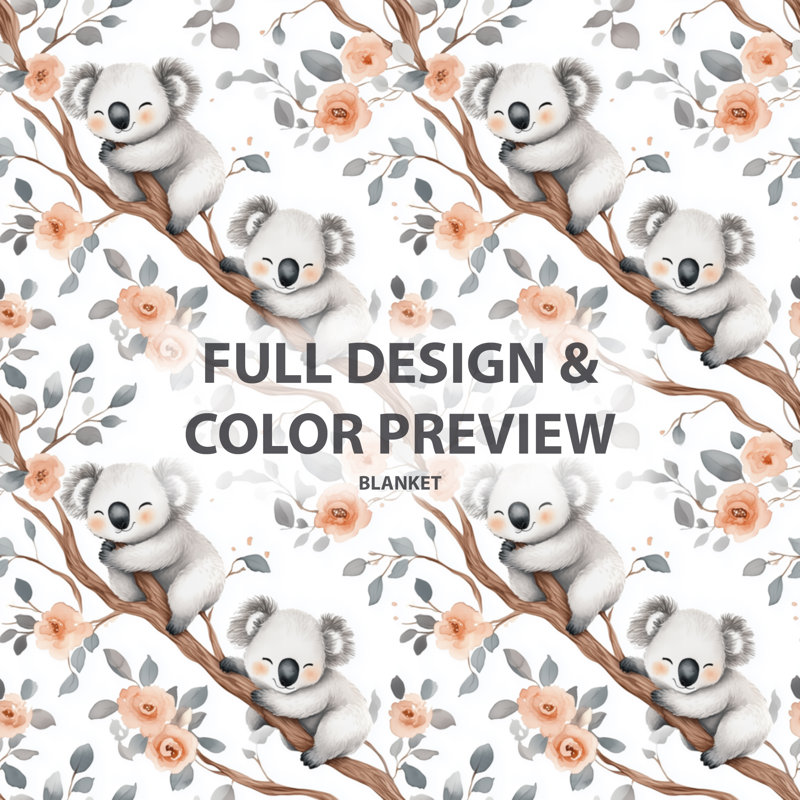 Sleepy Koala In Australie - Couverture pour enfant, imprimé animal, Imprimé animal gris