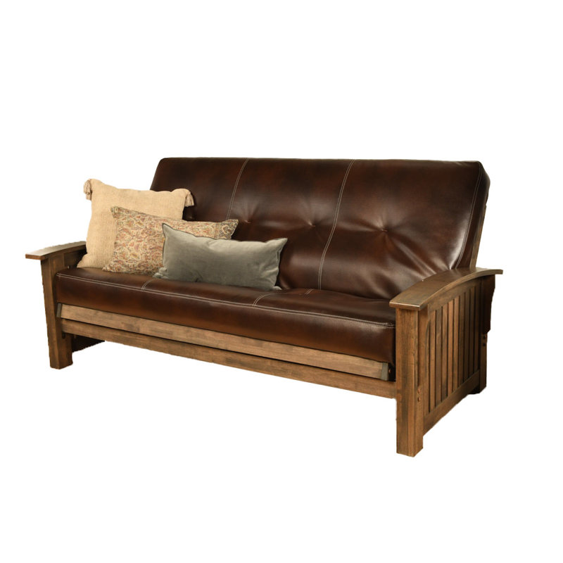 Stratford Full 83" Wide Futon Frame and Mattress, No, Oregon Trail Java