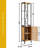 Natural Slim Storage Cabinet with Shelves, Modern Black Frame and Vented Door