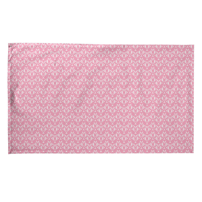 Serviette de thé art déco de substitution, Sergé de coton, Rose