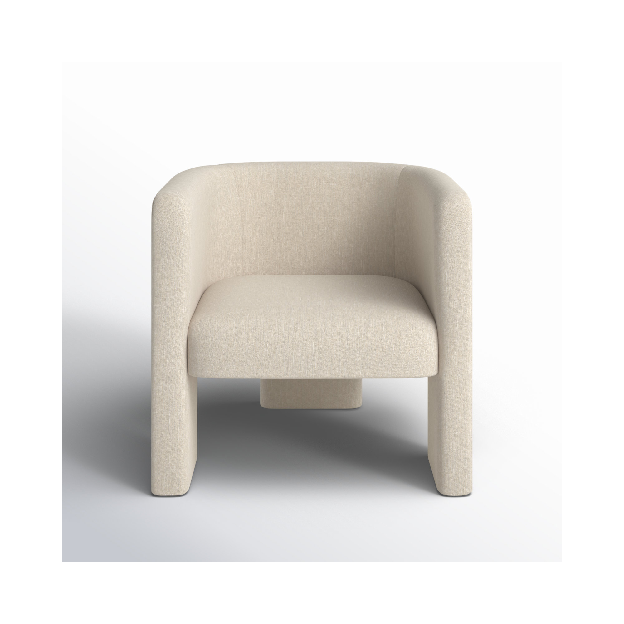 Ellum Upholstered Barrel Chair, Beige Linen