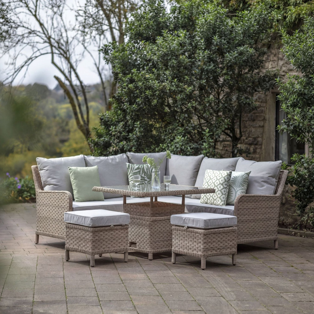 6 - Person Patio Dining Set with Square Table , Cushions Included