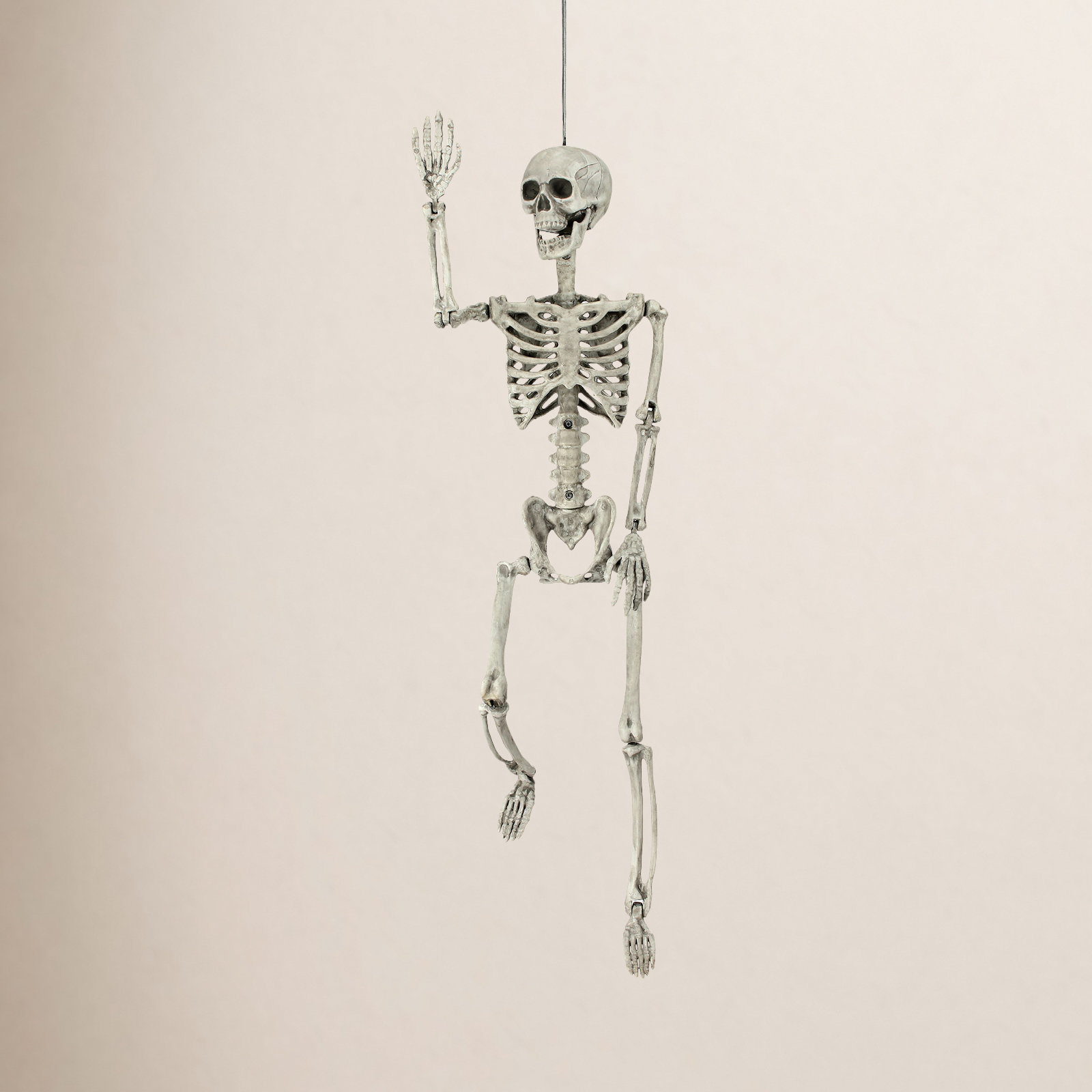 36" Plastic Glitter Skeleton, White