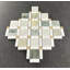 Mosaïque de marbre en forme de moulinet poli Ming Green, Thassos White et Honey Onyx-50870411