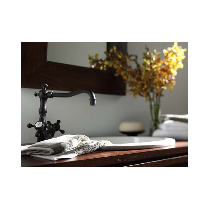 Chesterfield Single Hole Bathroom Faucet with Drain Assembly, Antique Copper