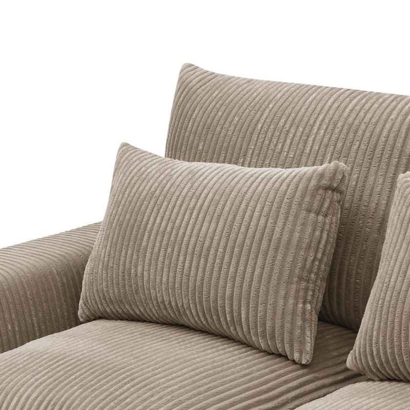 Laguna Modular Corduroy Sectional, Brown Corduroy