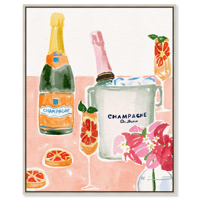 Champagne On My Table Canvas Summer Themed Retro Prints by Corrigan Studio®