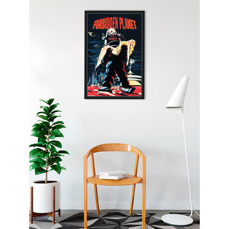 BUY ART FOR LESS Officially Licensed Forbidden Planet Vintage Movie - Framed Art Poster - 24 x 36 Inch - Sturdy Engineered Wood Frame with Plexi Glass - Ready to Hang