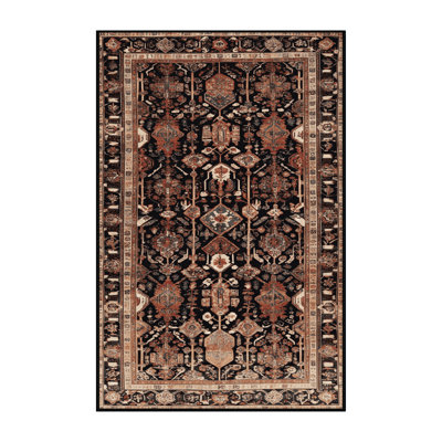 Machine Washable Persian Brown Area Rug