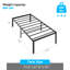 Base de lit plateforme simple noir mat minimaliste - Lattes en acier robustes pour les dortoirs et les chambres d'enfants
