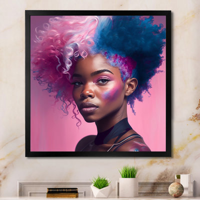 «Hip Hop Girl with Pink and Blue Hair II», reproduction sur toile